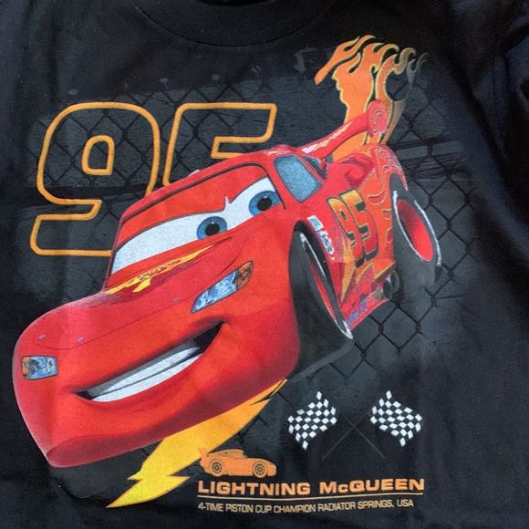 NWOT T-Shirt Lightning McQueen Speed Car in Red/Orange & Number 95. - Picture 3 of 5